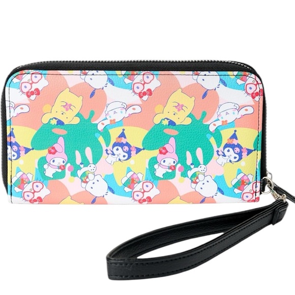 Hello Kitty Wallet Wristlet Zip Clutch Faux Leather Pochacco Kuromi Cinnamoroll - Picture 4 of 6